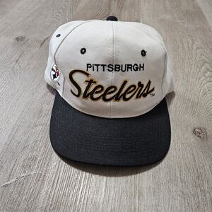Vintage Sports Specialties Script Pittsburgh Steelers Snapback NFL Hat Pro Line